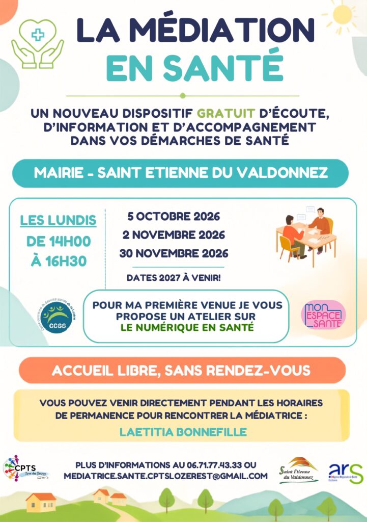 Permanence médiation en santé dans votre commune !